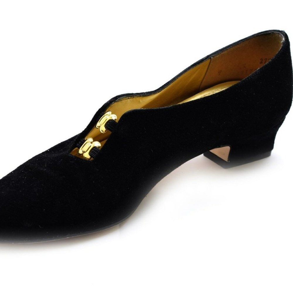 Naturalizer Black Suede Pumps Julie Heels 9 AA - Picture 2 of 5